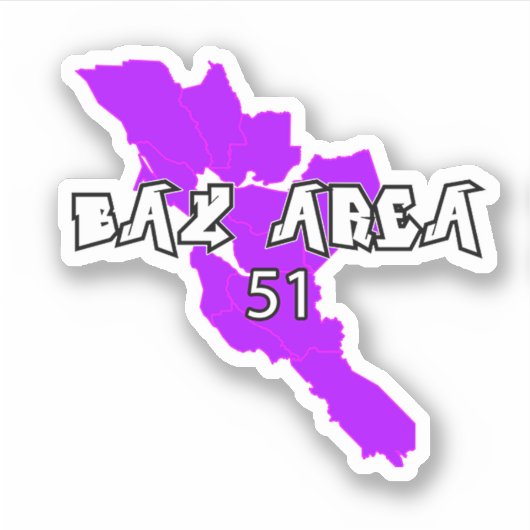 Bay Area 51 Vinyl Sticker (Voorkant)