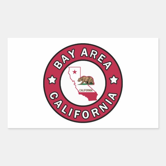 Bay Area California Rechthoekige Sticker (Voorkant)