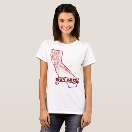 Bay Area California T-shirt (Voorkant volledig)