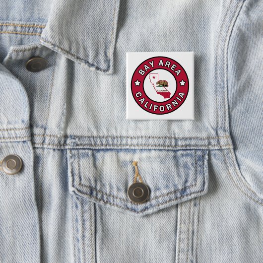 Bay Area California Vierkante Button 5,1 Cm (In situ)