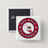 Bay Area California Vierkante Button 5,1 Cm (Voorkant /achterkant)