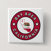 Bay Area California Vierkante Button 5,1 Cm (Voorkant)