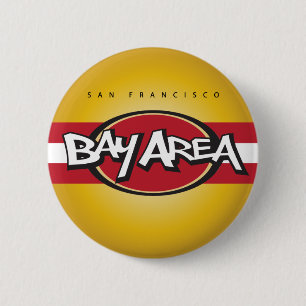 Bay Area Red en Gold Button