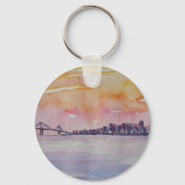 Bay Area Skyline San Francisco met Oakland Bridge Sleutelhanger