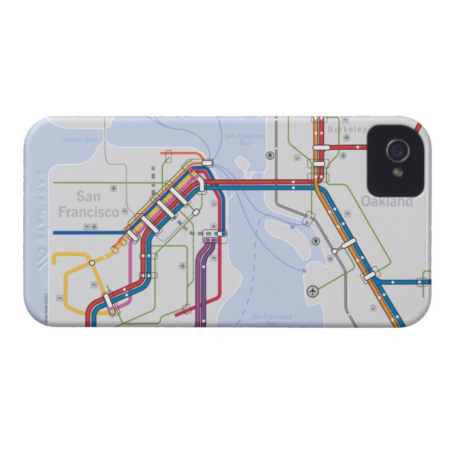 Bay Area Transit Map - San Francisco-Oakland Case-Mate iPhone Case (Achterkant Horizontaal)