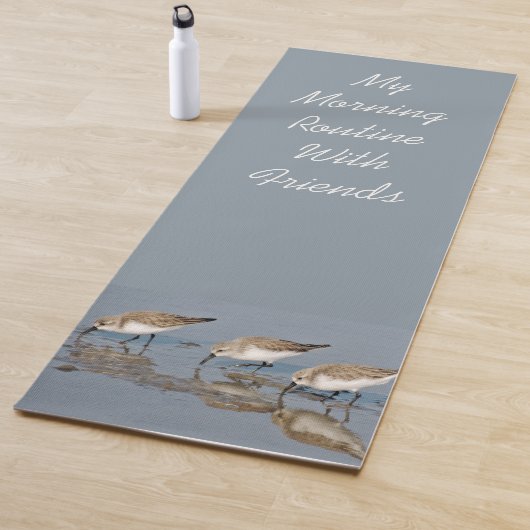 Bay Birds Sandpipers Quote Yoga Mat (In situ)
