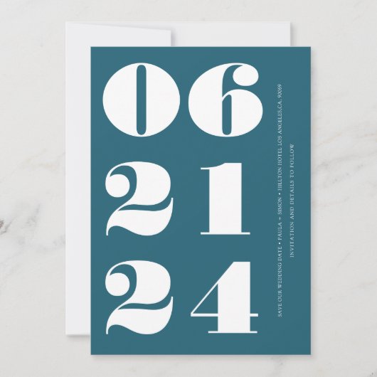 Bay Blue schoon elegant modern en minimalistisch Kaart (Voorkant)