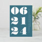 Bay Blue schoon elegant modern en minimalistisch Kaart (Staand voorkant)