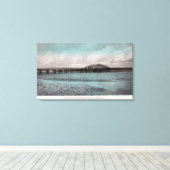 Bay Boerderij Island BridgeAlameda, CA Canvas Afdruk (Insitu (Houten vloer))