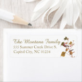 Bay-Breasted Warbler Audubon Bird Adresetiketten Etiket (Insitu)