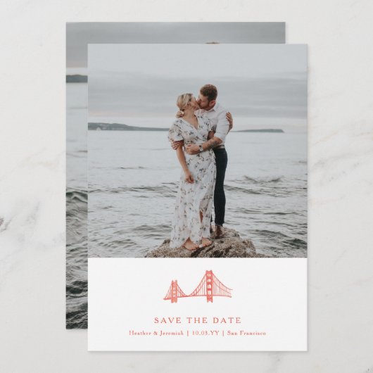 Bay Bridge Foto opslaan Datum Save The Date (Voorkant / Achterkant)