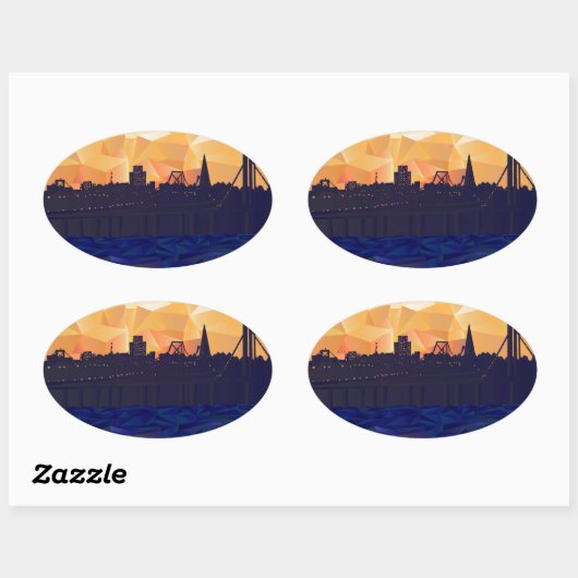 Bay Bridge Ovale Sticker (Vel)