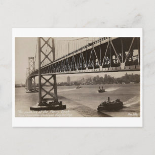 Bay Bridge, San Francisco, Vintage van Californië Briefkaart