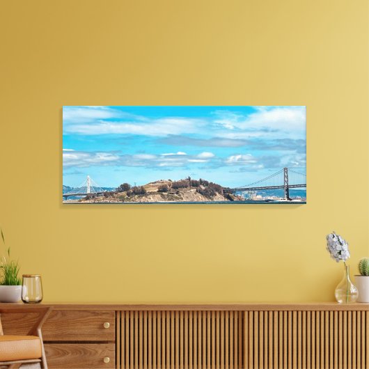 Bay Bridge stretched canvas Print (Insitu (Woonkamer))