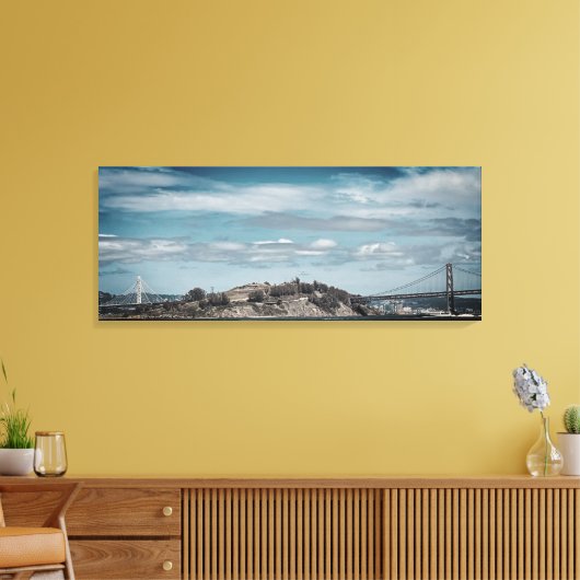 Bay Bridge stretched canvas Print (Insitu (Woonkamer))