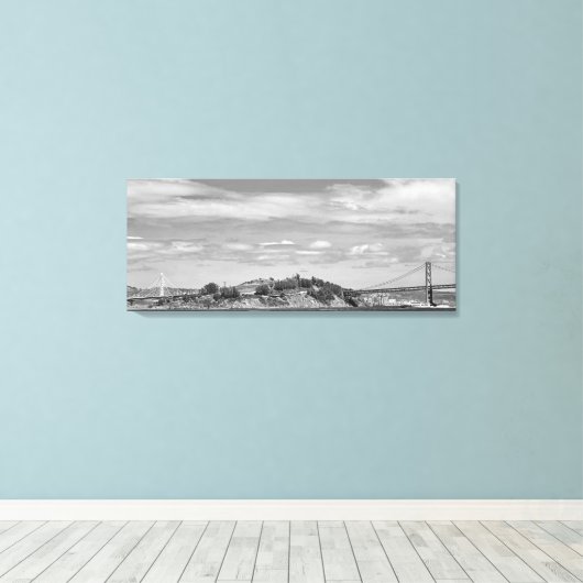 Bay Bridge stretched canvas Print (Insitu (Houten vloer))
