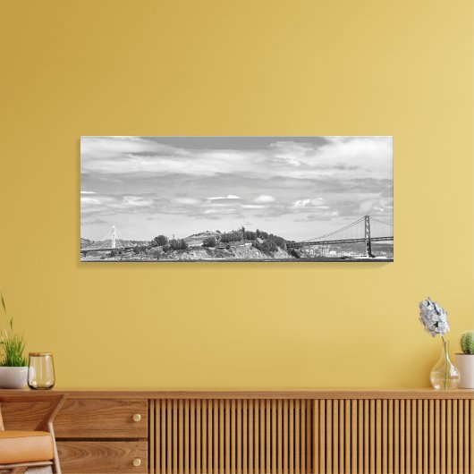 Bay Bridge stretched canvas Print (Insitu (Woonkamer))