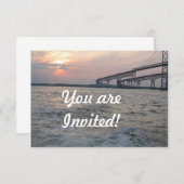 Bay Bridge Sunset Invitation Kaart (Voorkant / Achterkant)