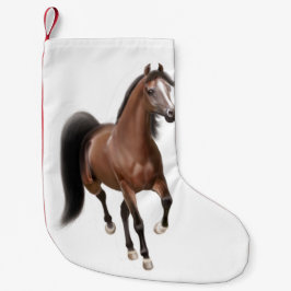 Bay Brown Arabian Horse kerststaart Kleine Kerstsok