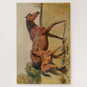 Bay Brown Thoroughbred Mare and Foal Legpuzzel (Verticaal)