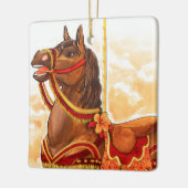 Bay Carrousel Paard Ornament (Links)