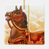 Bay Carrousel Paard Ornament (Achterkant)
