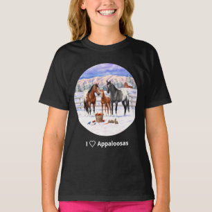 Bay Chestnut Grey Grulla Ik hou van Appaloosas T-shirt
