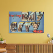Bay City, Michigan - Large Letter Scenes 2 Canvas Afdruk (Insitu (Woonkamer))