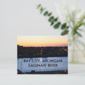 BAY CITY, MICHIGAN SAGINAW RIVER POST KAART (Staand voorkant)