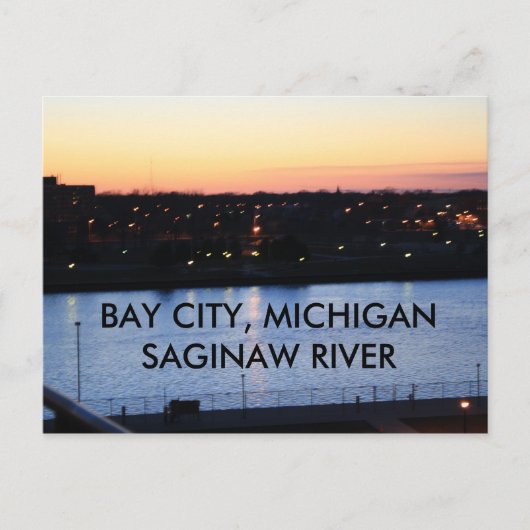 BAY CITY, MICHIGAN SAGINAW RIVER POST KAART (Voorkant)