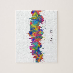 Bay City Michigan Skyline Legpuzzel