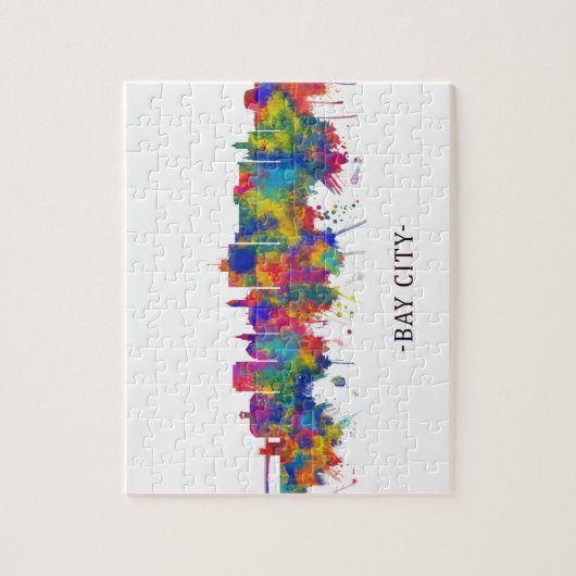 Bay City Michigan Skyline Legpuzzel (Verticaal)