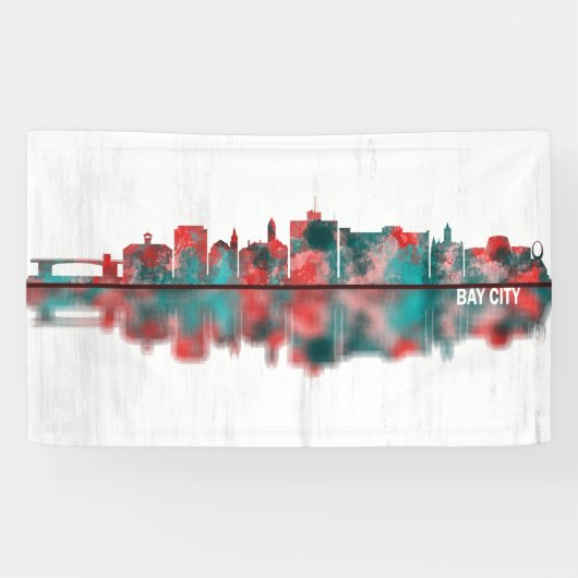 Bay City Michigan Skyline Spandoek (Horizontaal)