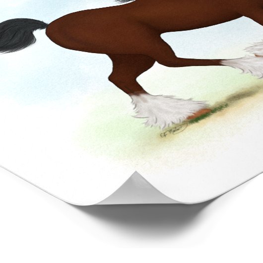 Bay Clydesdale Horse Draft Breed Equestrian Poster (Hoek)