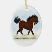 Bay Clydesdale Horse Keramisch Ornament (Rechts)