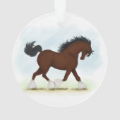 Bay Clydesdale Horse Ornament (achterkant)