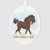 Bay Clydesdale Horse Ornament (voorkant)