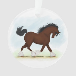 Bay Clydesdale Horse Ornament