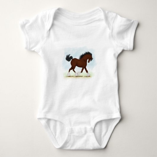 Bay Clydesdale Horse Romper (Voorkant)