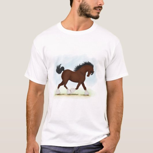 Bay Clydesdale Horse T-shirt (Voorkant)