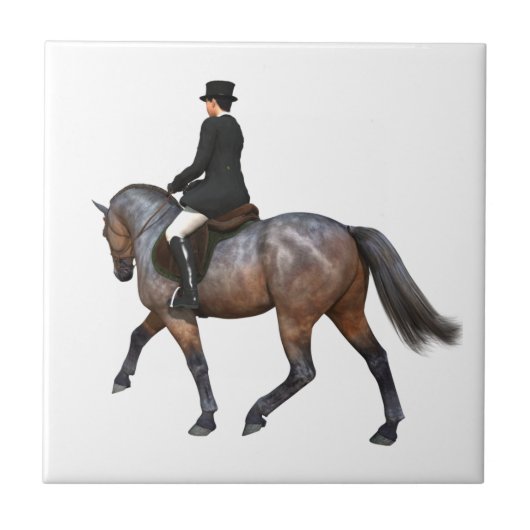 Bay Dressage Horse Tile Tegeltje (Voorkant)