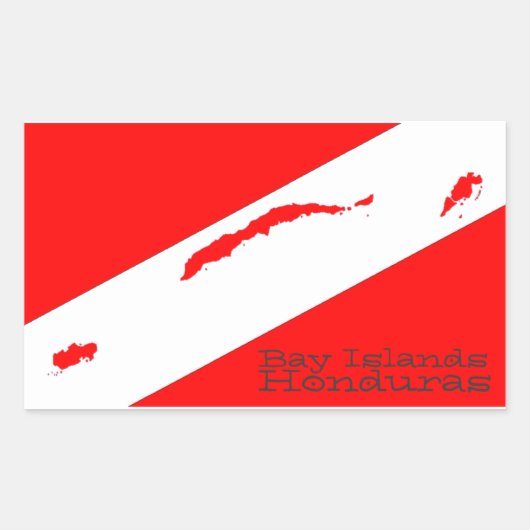 Bay Eilanden Scuba Rechthoekige Sticker (Voorkant)