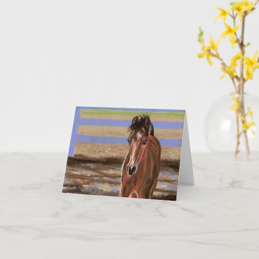Bay Filly Kaart (Gele Bloem)