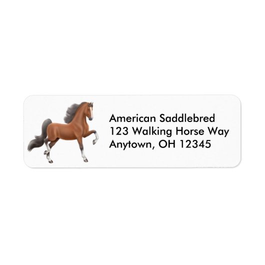 Bay Gauved Paard Label (Voorkant)