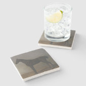 Bay Geleiding Paard (door Albrecht Adam) Stenen Onderzetter (Zijkant)