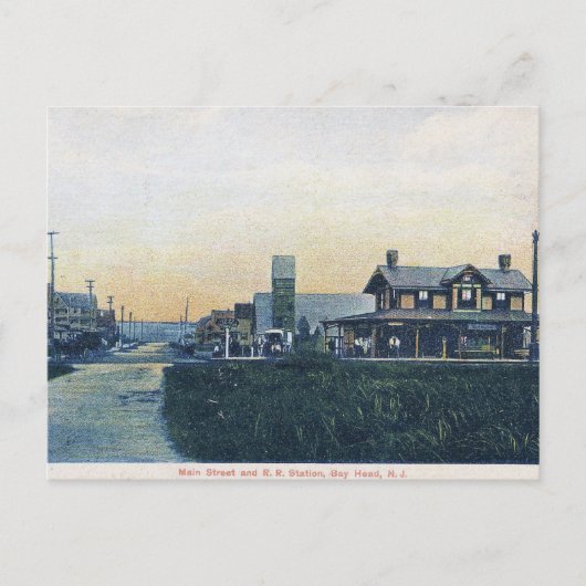 Bay Head, New Jersey, Main St,  stijl Briefkaart (Voorkant)