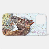 Bay hengst in een Bosal iPhone 12 Hoesje (Achterkant (horizontaal))