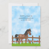 Bay Horse and Flowers verjaardagsuitnodiging Kaart (Achterkant)