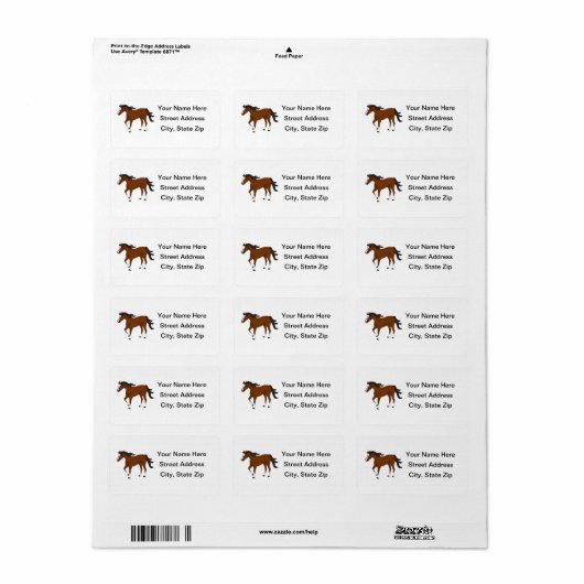 Bay Horse Etiket (Full Sheet)