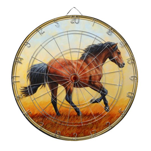 Bay Horse Galloping Dartbord (Voorkant)